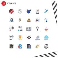 eben Farbe Pack von 25 Universal- Symbole von Hilfe Kontakt Kranz Kommunikation sichern editierbar Vektor Design Elemente