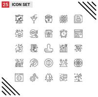 einstellen von 25 modern ui Symbole Symbole Zeichen zum Arbeit Ausrüstung Kleeblatt Tag st editierbar Vektor Design Elemente