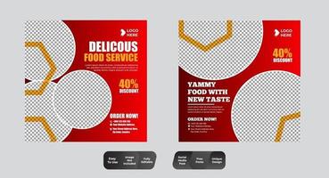 Restaurant Essen Social Media Banner Post Design Template Set vektor