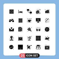 25 kreativ Symbole modern Zeichen und Symbole von Käse Wohnmobil Computer Camping Transfer editierbar Vektor Design Elemente