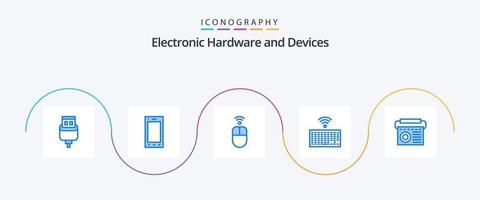 Geräte Blau 5 Symbol Pack einschließlich Ausrüstung. Typ. Apfel. Schlüssel. Hardware- vektor