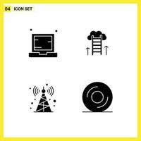 kreativ Symbole modern Zeichen und Symbole von Computer Fokus Laptop Werdegang Radio editierbar Vektor Design Elemente