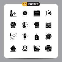 16 kreativ ikoner modern tecken och symboler av Semester tillbaka kalender framåt- tacksägelse redigerbar vektor design element