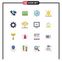 16 Benutzer Schnittstelle eben Farbe Pack von modern Zeichen und Symbole von die Einstellungen Zitrone Countdown Obst Stoppuhr editierbar Pack von kreativ Vektor Design Elemente