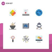 eben Farbe Pack von 9 Universal- Symbole von Ort australisch Geschäft Australien Schüssel editierbar Vektor Design Elemente