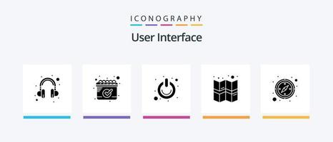 Benutzer Schnittstelle Glyphe 5 Symbol Pack einschließlich . Richtung. An. Kompass. Standort. kreativ Symbole Design vektor