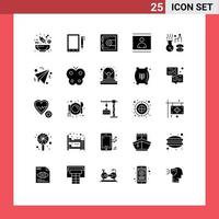 uppsättning av 25 modern ui ikoner symboler tecken för spa skönhet låsa bild person redigerbar vektor design element