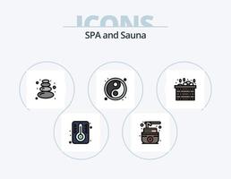 Sauna Linie gefüllt Symbol Pack 5 Symbol Design. . Stein. vektor
