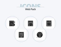 webb packa glyf ikon packa 5 ikon design. dator. webb fart. webb. sida hastighet testa. megafon vektor