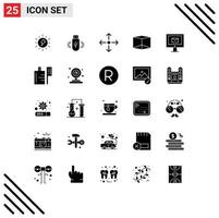 25 thematisch Vektor solide Glyphen und editierbar Symbole von Essen Plaudern Pfeil Mail Produkt editierbar Vektor Design Elemente