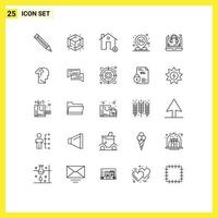 25 kreativ ikoner modern tecken och symboler av hjälp stift brand procent rabatt redigerbar vektor design element