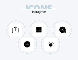 instagram Glyphe Symbol Pack 5 Symbol Design. zwitschern. Hash Schild. hoch. folgen. instagram vektor