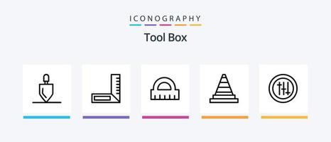 Werkzeuge Linie 5 Symbol Pack einschließlich . Werkzeug. Werkzeug. Stift. Werkzeug. kreativ Symbole Design vektor