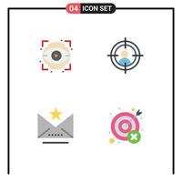 4 universell platt ikoner uppsättning för webb och mobil tillämpningar öga mark visa man misslyckas redigerbar vektor design element
