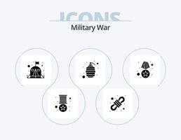 militär krig glyf ikon packa 5 ikon design. bricka. armén. krig. granat vektor