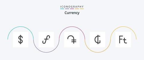 valuta platt 5 ikon packa Inklusive ungerska. valuta. armenien. paraguayansk. guarani vektor