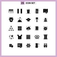 universell ikon symboler grupp av 25 modern fast glyfer av märken låsa hämtmat plats kalkylator redigerbar vektor design element