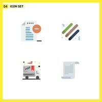 stock vektor ikon packa av 4 linje tecken och symboler för ta bort cyber måndag kontor fest fil redigerbar vektor design element