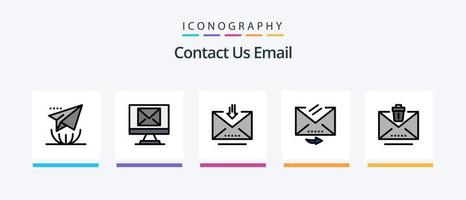 Email Linie gefüllt 5 Symbol Pack einschließlich löschen. löschen. Email. Botschaft. Information. kreativ Symbole Design vektor