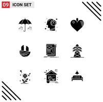 9 kreativ ikoner modern tecken och symboler av inramning vår bearbeta hus djur- redigerbar vektor design element
