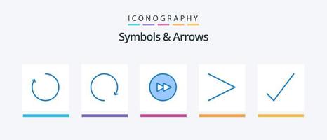 symboler och pilar blå 5 ikon packa Inklusive . höger. . kreativ ikoner design vektor