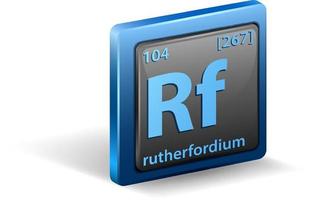 rutherfordium kemiskt element. kemisk symbol med atomnummer och atommassa. vektor