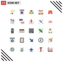 Pack von 25 modern eben Farben Zeichen und Symbole zum Netz drucken Medien eine solche wie Geld E-Commerce sicher Box Kaufen Computing editierbar Vektor Design Elemente