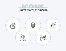 USA linje ikon packa 5 ikon design. spel. maskin. amerikansk. kasino. isglass vektor