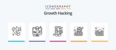 hacken Linie 5 Symbol Pack einschließlich Virus. Netzwerk. Email. Datenbank. Virus. kreativ Symbole Design vektor