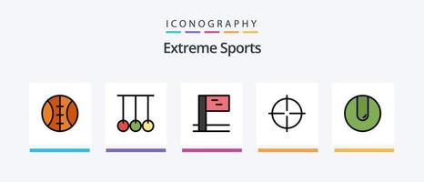 sport linje fylld 5 ikon packa Inklusive . ringar. fotboll. gymnastik. sport. kreativ ikoner design vektor