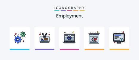 sysselsättning linje fylld 5 ikon packa Inklusive möjlighet. val. hårdvara. karriär. presentation. kreativ ikoner design vektor