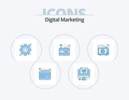 digital marknadsföring blå ikon packa 5 ikon design. enhet. handel. hierarki. marknadsföring. företag vektor