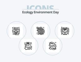 ekologi linje ikon packa 5 ikon design. eko. bio. hand. energi. sol- vektor