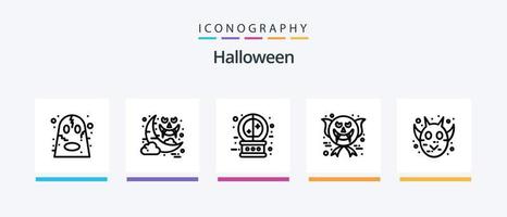 Halloween Linie 5 Symbol Pack einschließlich Knochen. Kürbis. gruselig. Halloween. Halloween Tier. kreativ Symbole Design vektor