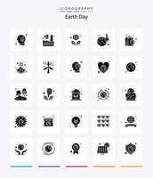 kreativ Erde Tag 25 Glyphe solide schwarz Symbol Pack eine solche wie Natur. Tasche. Ökologie. Temperatur. global vektor