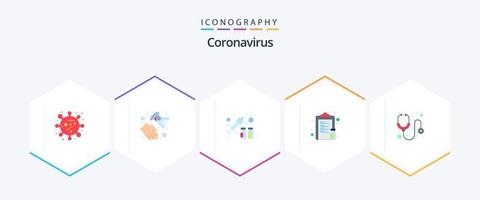 Coronavirus 25 eben Symbol Pack einschließlich Gesundheitspflege. Impfung. Grippe. Medizin. Droge vektor