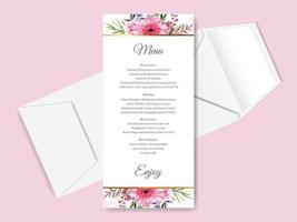 schöne und elegante florale Hand gezeichnete Hochzeitseinladungskarte vektor