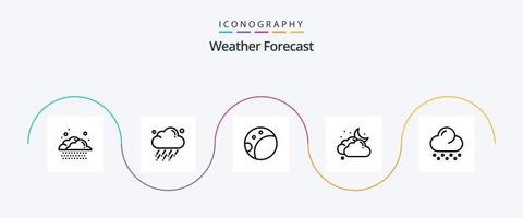 väder linje 5 ikon packa Inklusive . väder. måne. snö. väder vektor