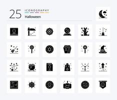 Halloween 25 solide Glyphe Symbol Pack einschließlich Baum. Halloween. Halloween. Fluch. Magier vektor