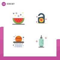Pack von 4 kreativ eben Symbole von Kochen zurück Mahlzeit Liebe Bildung editierbar Vektor Design Elemente
