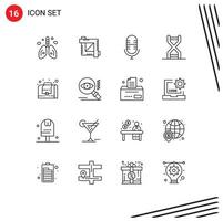 16 kreativ ikoner modern tecken och symboler av företag dna strukturera grafisk redaktör dna helix biologi redigerbar vektor design element