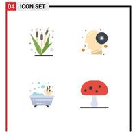 4 tematiska vektor platt ikoner och redigerbar symboler av majs bebis jordbruk hjärna badning redigerbar vektor design element