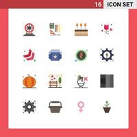 16 kreativ ikoner modern tecken och symboler av valentine kärlek kaka blomma fest redigerbar packa av kreativ vektor design element