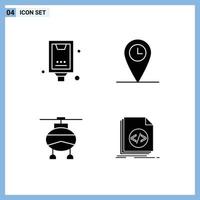 einstellen von 4 modern ui Symbole Symbole Zeichen zum Werbung Transport Marketing Ort Fahrzeuge editierbar Vektor Design Elemente