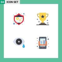 packa av 4 kreativ platt ikoner av skydd öga tilldela pris- bok redigerbar vektor design element