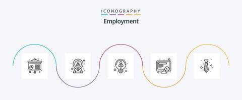 sysselsättning linje 5 ikon packa Inklusive ha på sig. klänning. kreativ. arbete. schema vektor