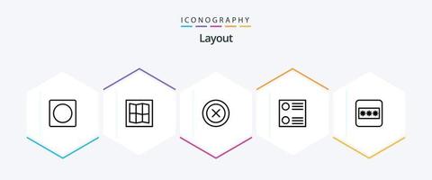 Layout 25 Linie Symbol Pack einschließlich . . ux. Passwort. Feld vektor