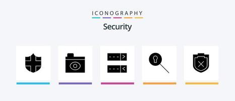 Sicherheit Glyphe 5 Symbol Pack einschließlich . schützen. Warnung. Sicherheit. kreativ Symbole Design vektor