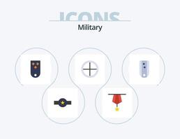 militär platt ikon packa 5 ikon design. militär. armén. medalj. tre. militär vektor