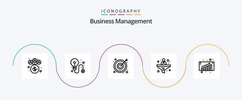 Geschäft Verwaltung Linie 5 Symbol Pack einschließlich . Verkauf. Ziel. Diagramm. finanziell vektor